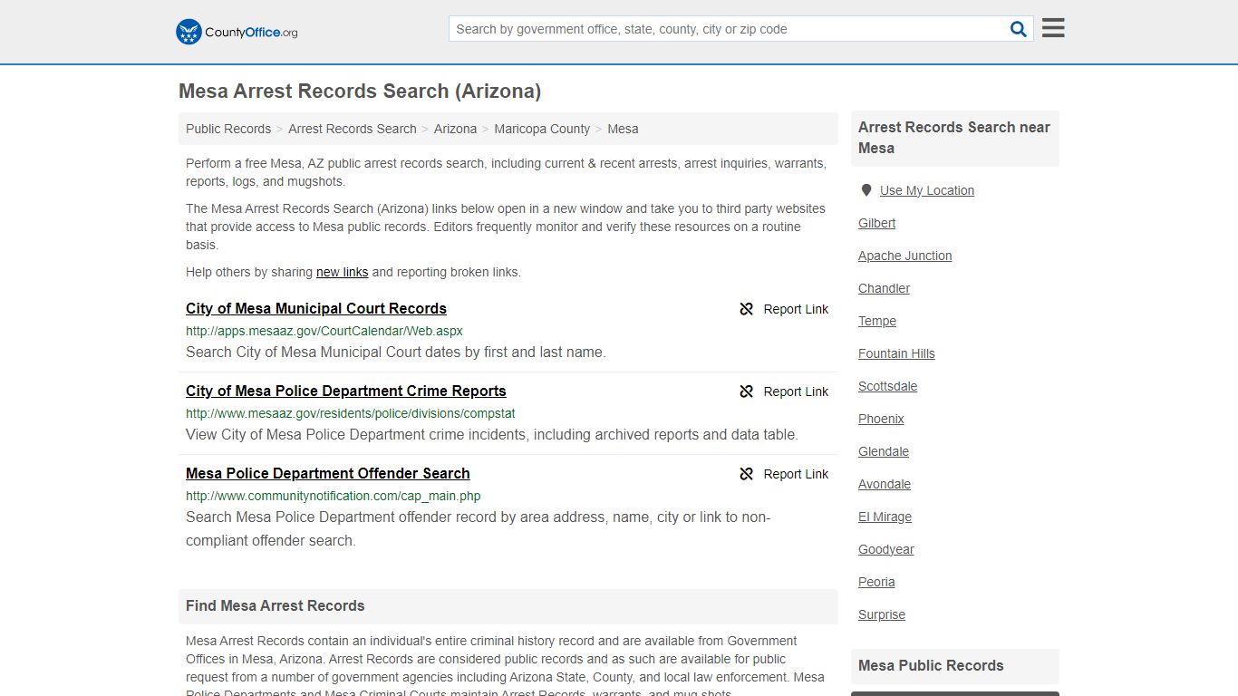 Arrest Records Search - Mesa, AZ (Arrests & Mugshots) - County Office